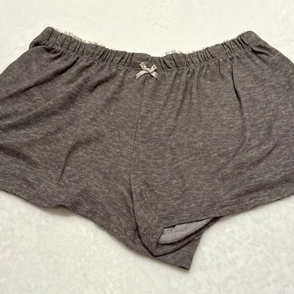 VINTAGE coquette gray shorts with lace and bow detail - Picture 1 of 2